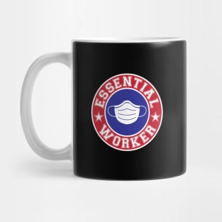 Essential Worker Wear Mask Red White Blue Mug